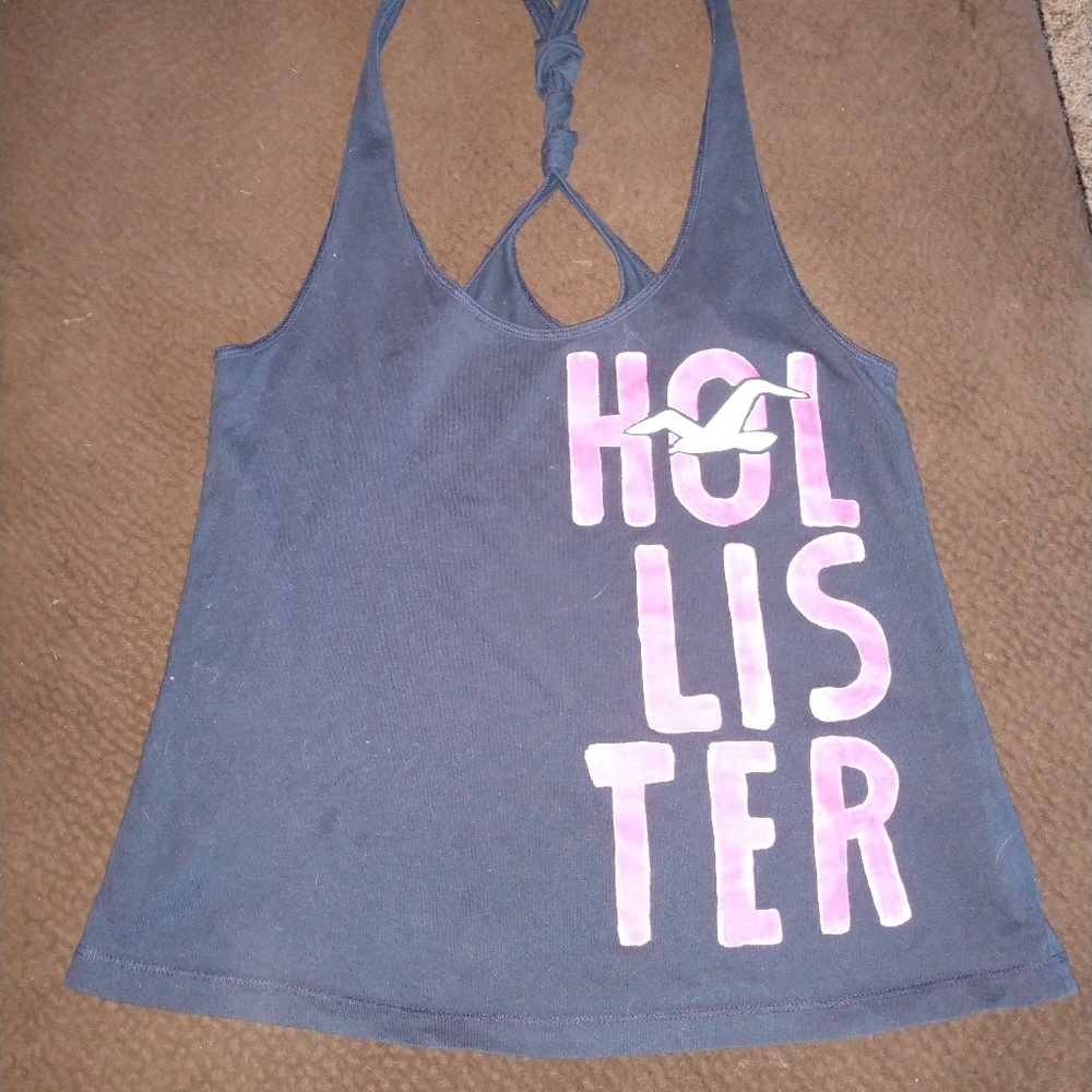 Cute medium Hollister tank blue with pink writing